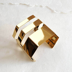 Brass Geometric Cuff Bracelet (Small)
