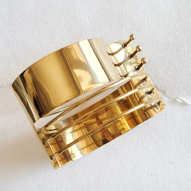 Wired Solid Brass Bangle
