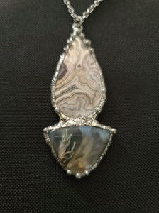 Crazy Lace Agate with Moss Agate Necklace