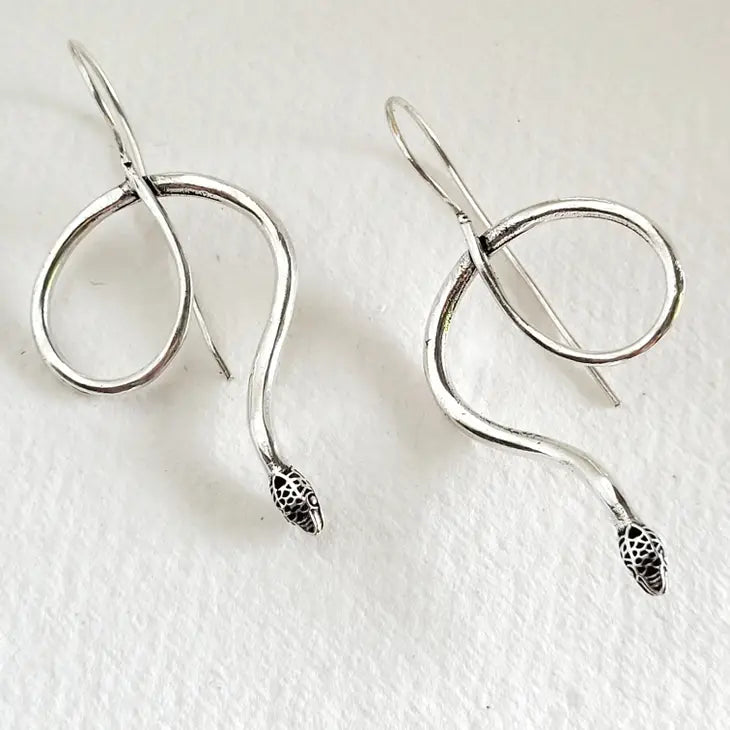 Handmade Silver Swirl Wire Earrings
