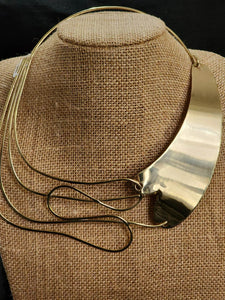 Modern Brass Industrial Collar Necklace