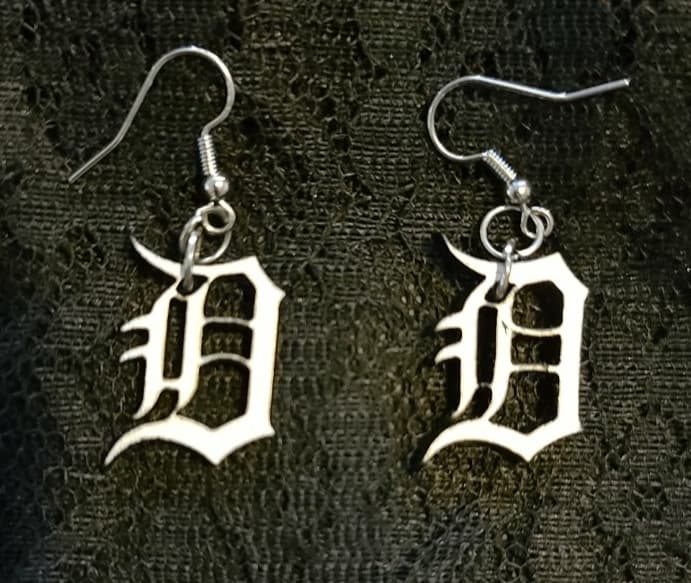 Small Detroit D Earrings in Acrylic