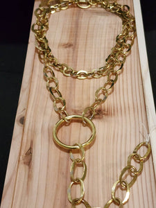 Solid Brass Chain Link Lariat Necklace